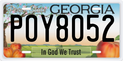 GA license plate POY8052