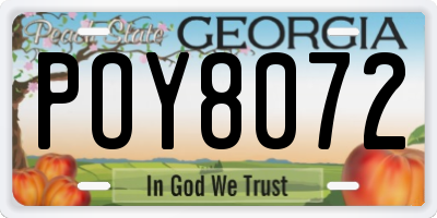 GA license plate POY8072