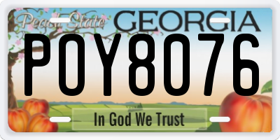 GA license plate POY8076