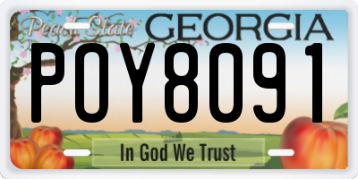 GA license plate POY8091