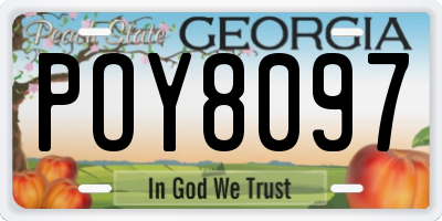GA license plate POY8097