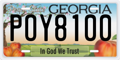 GA license plate POY8100