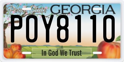 GA license plate POY8110