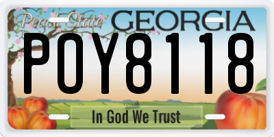 GA license plate POY8118