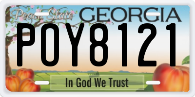 GA license plate POY8121