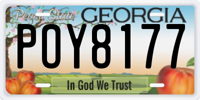 GA license plate POY8177