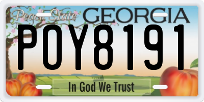 GA license plate POY8191