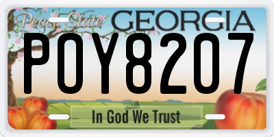 GA license plate POY8207