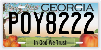 GA license plate POY8222