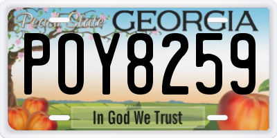 GA license plate POY8259