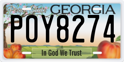 GA license plate POY8274