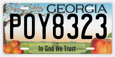 GA license plate POY8323