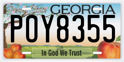 GA license plate POY8355