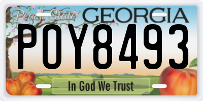GA license plate POY8493