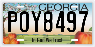 GA license plate POY8497