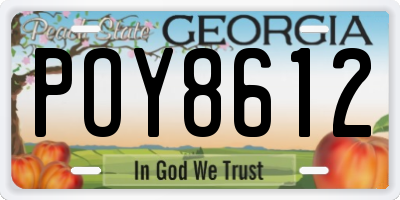 GA license plate POY8612
