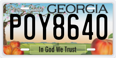 GA license plate POY8640