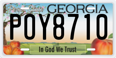 GA license plate POY8710