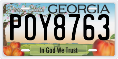 GA license plate POY8763