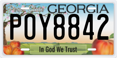 GA license plate POY8842