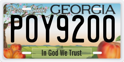 GA license plate POY9200