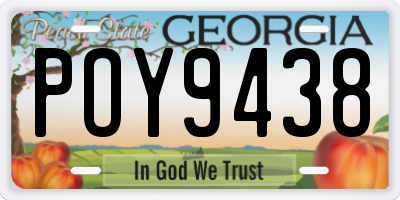 GA license plate POY9438