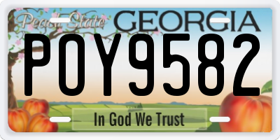 GA license plate POY9582