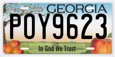 GA license plate POY9623