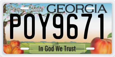 GA license plate POY9671