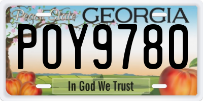 GA license plate POY9780