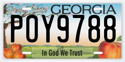 GA license plate POY9788