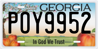 GA license plate POY9952