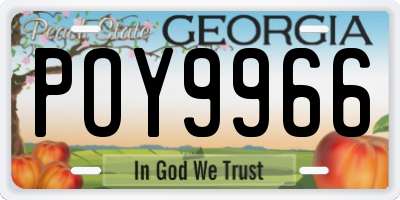GA license plate POY9966