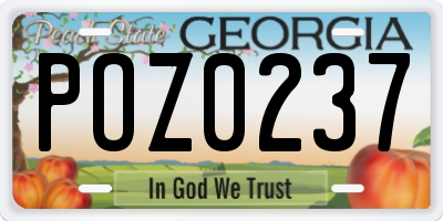 GA license plate POZ0237