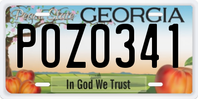 GA license plate POZ0341