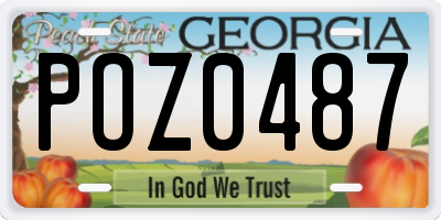 GA license plate POZ0487