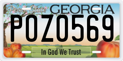 GA license plate POZ0569