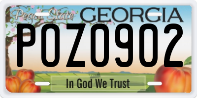 GA license plate POZ0902