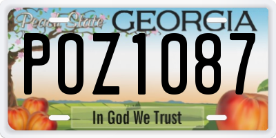GA license plate POZ1087