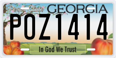 GA license plate POZ1414