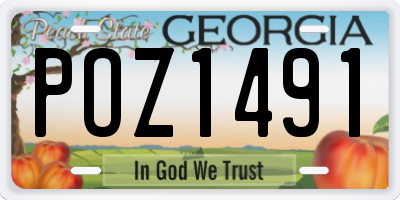 GA license plate POZ1491