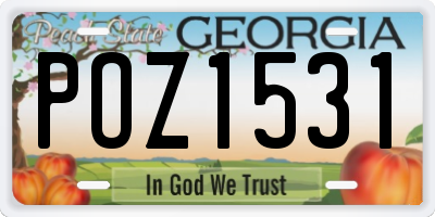 GA license plate POZ1531