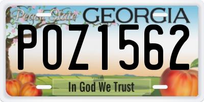 GA license plate POZ1562