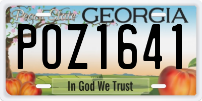 GA license plate POZ1641