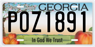 GA license plate POZ1891
