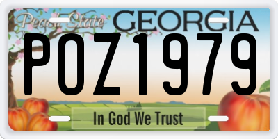 GA license plate POZ1979