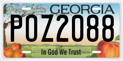 GA license plate POZ2088