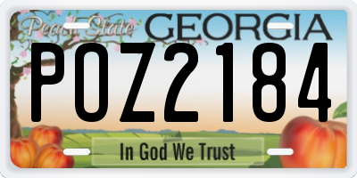 GA license plate POZ2184