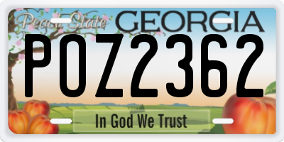 GA license plate POZ2362