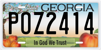GA license plate POZ2414